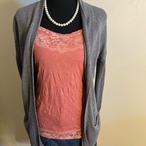 LOFT Gray Open-Front Women's Sweater